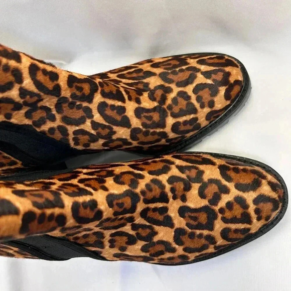 Crown Vintage Maiy Chelsea Boots Size 7 Hair Calf Animal Print - Picture 7 of 11